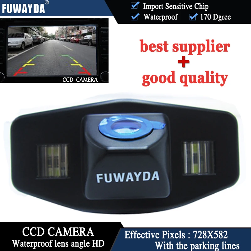 Online Cámara de visión nocturna FUWAYDA CCD resistente al agua para aparcar marcha atrás para Honda Accord Pilot Civic Odyssey Acura TSX