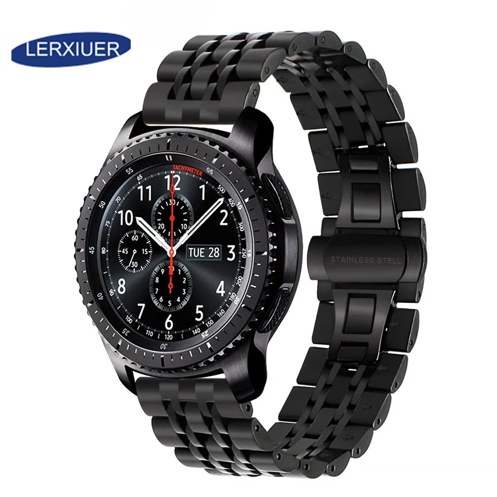 

Lerxiuer 22mm band for Samsung Galaxy watch 46mm strap Gear S3 Frontier band Stainless steel Huawei watch GT strap Gear S3