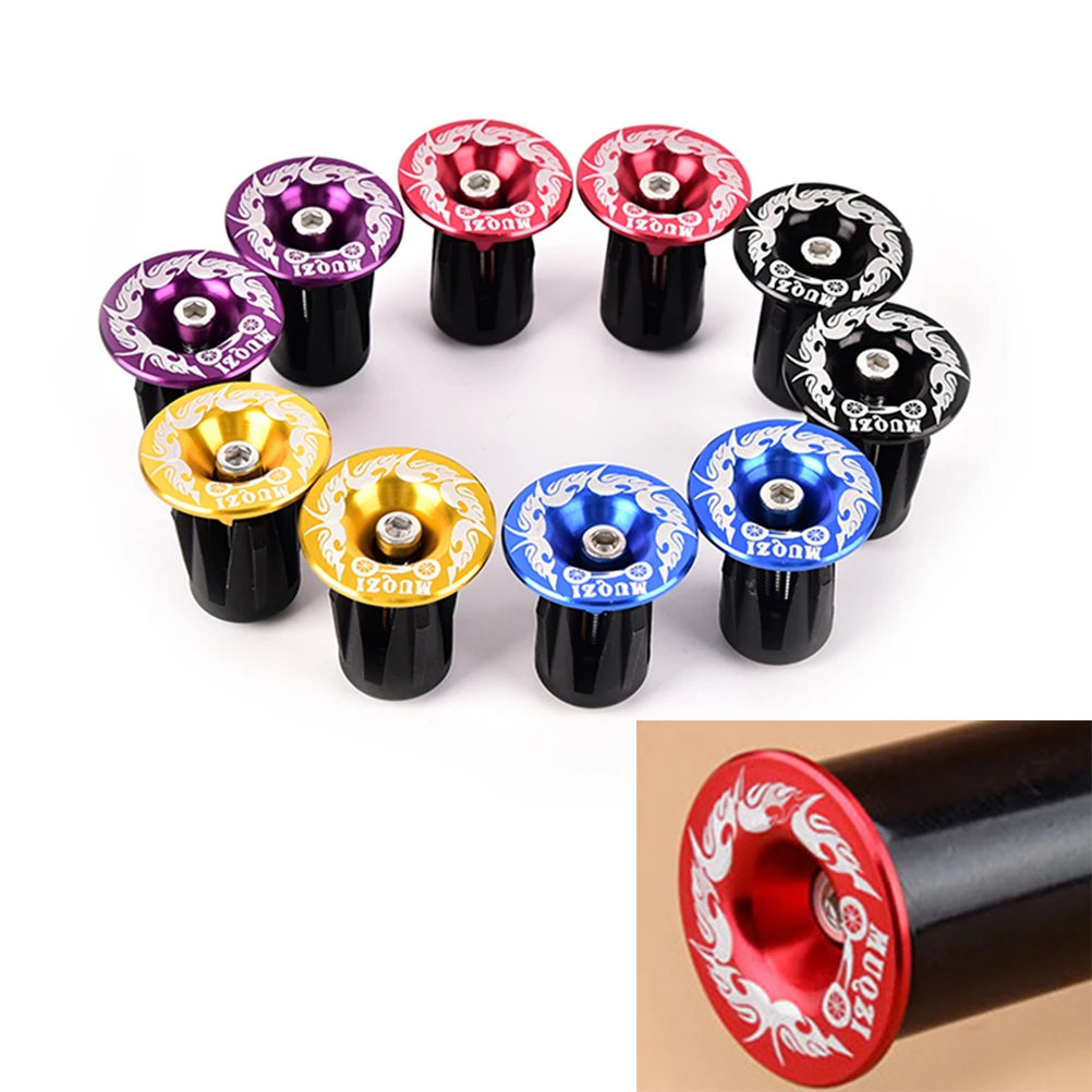 1 Pairs Aluminum alloy Bike Grips Bar End Caps Plug For MTB Road Bicycle Handle
