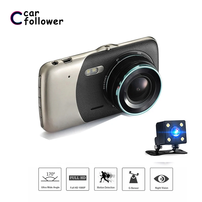 FHD 1080P 4 0 дюймовый автомобильный видеорегистратор с IPS экраном автомобильная
