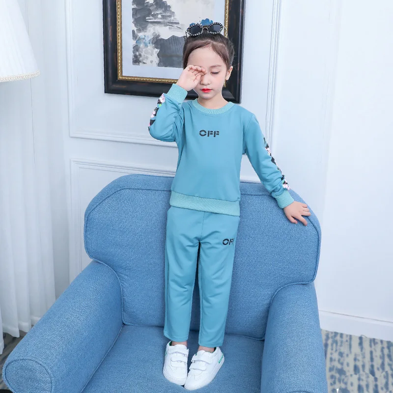 

Kids Clothes Set 2018 New Fashion Toddler Girl Clothing Fall Girl Boutique Outfit Sets Long Sleeve Sweatshirt + Pant 6 8 9 10 12