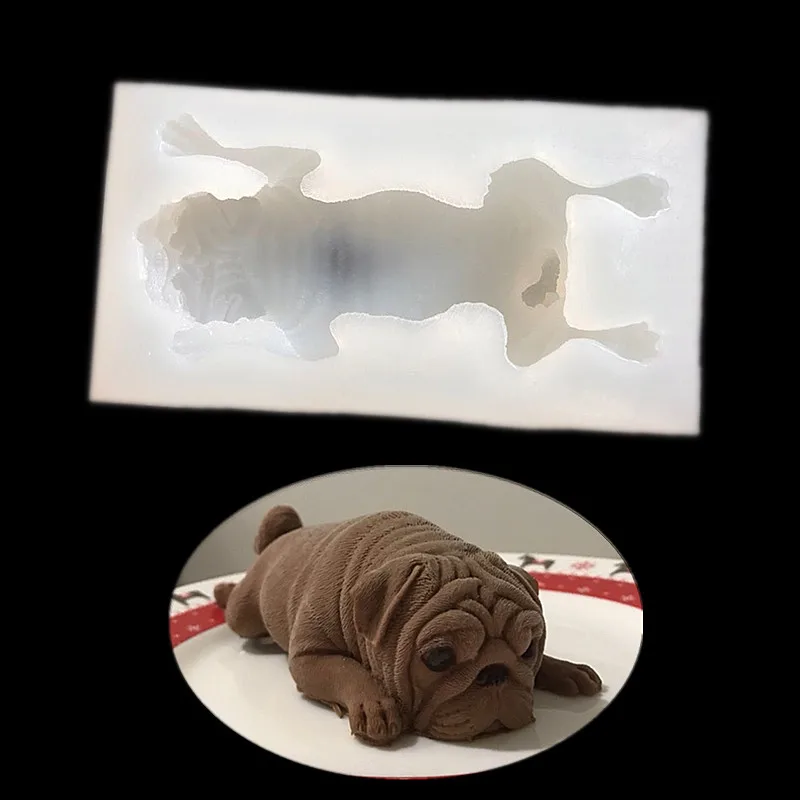 

Pug Dog Mousse Cake Silicone Mold Fondant Chocolate Candy Molds Cookies Pastry Biscuits Mould Cake Decoration Baking Tools