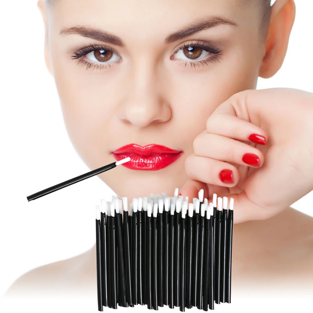 

100 pcs Disposable Makeup Lip Brushes Lipstick Gloss Wands Applicator Makeup Lip bruhes Maquiagem Brush Tools
