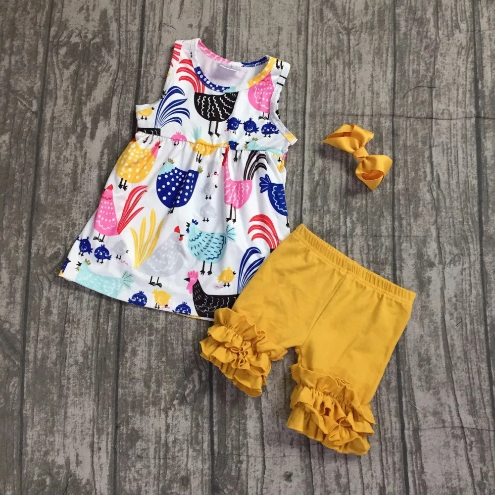 new baby girls summer boutique clothing girls chick top with yellow ruffle shorts outfits girls chick clothes with match bows new baby girls summer boutique clothing girls chick top with yellow ruffle shorts outfits girls chick clothes with match bows