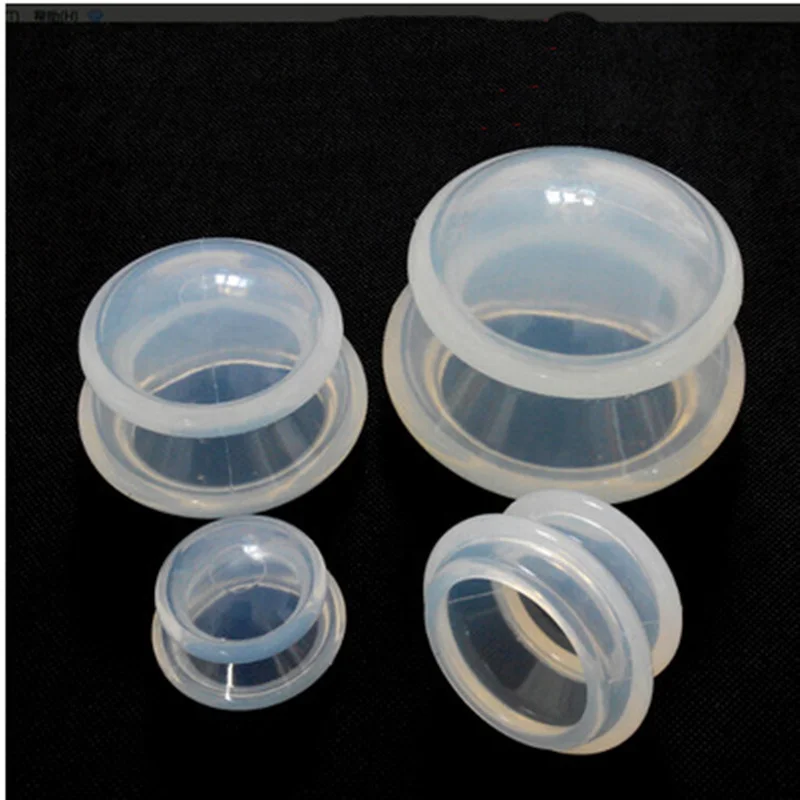 

4Pcs Moisture Absorber Anti Cellulite Vacuum Transparent Cupping Cup Silicone Body Massage Therapy Cupping Cup Set 4 Size