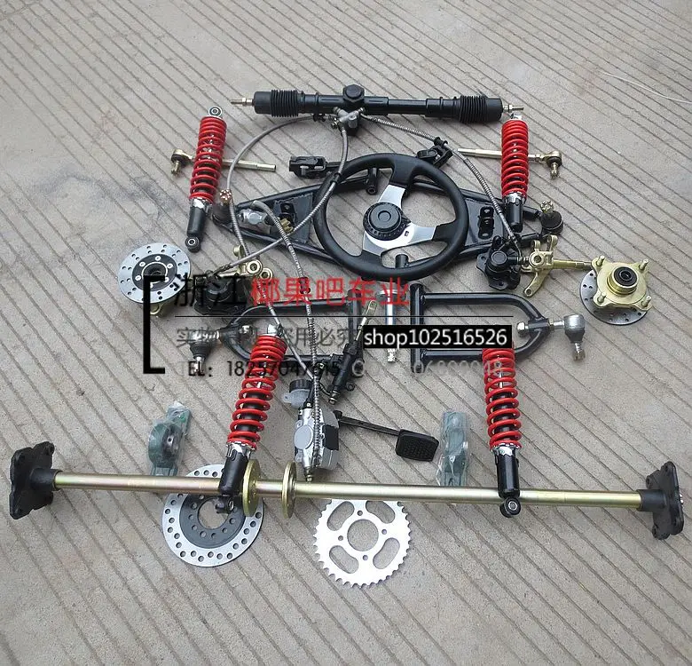 Karting accessories before and after the retrofit electric four wheel