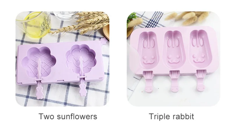 Sweettreats высокое качество 3 сетки силиконовые формы для мороженого Pops мусс помадка форма для мороженого фиолетовый цвет кухонные инструменты
