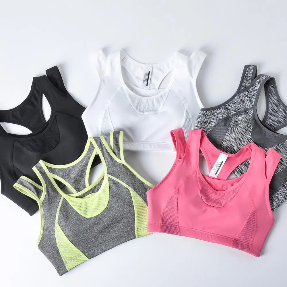 Women's High Impact Support Wirefree Workout Racerback Sports Bra Top