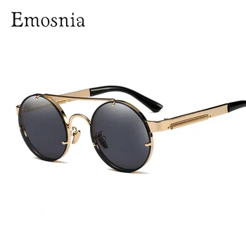 

Emosnia Retro Steampunk Goggle Sunglasses Women 2017 Vintage Round High Quality Sun Glasses For Man Brand Designer Female Oculos