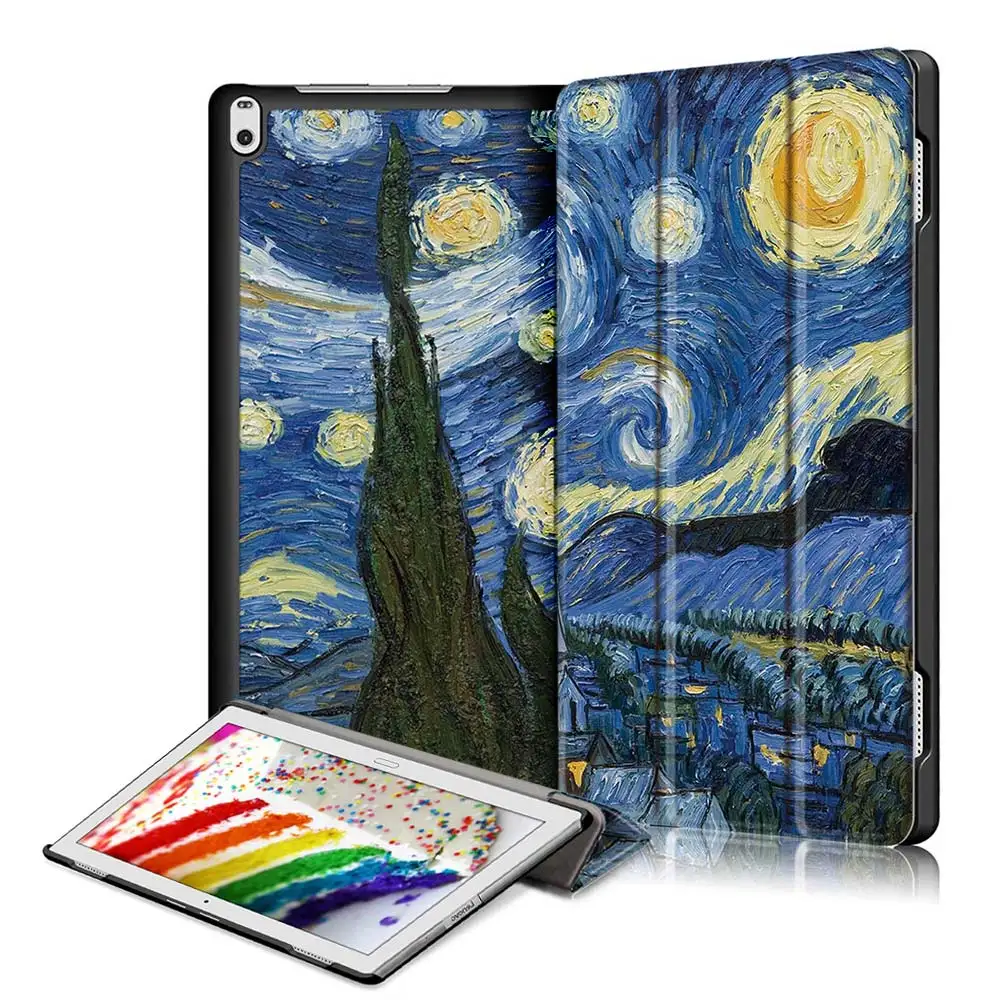 

Premium PU Leather Folio Cover with Auto Sleep / Wake Feature for Lenovo Tab4 10 Plus 10.1-Inch Tablet 2017 Release Night Starry