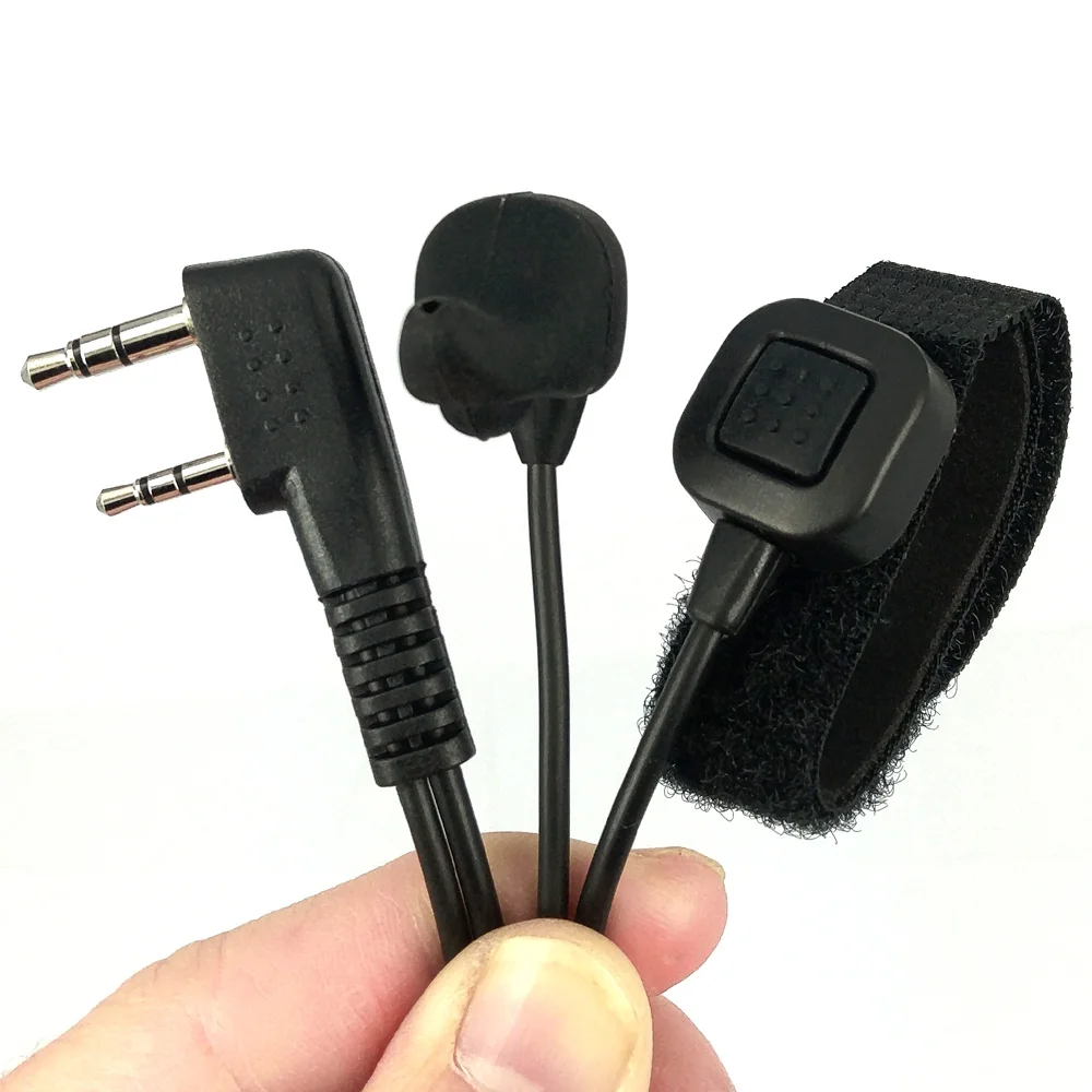 Вибрирующий наушник, динамик, микрофон, 2 в 1, Finger PTT, гарнитура для Wouxun Puxing Kenwood TK3107, Baofeng, UV-5R, TYT, рация