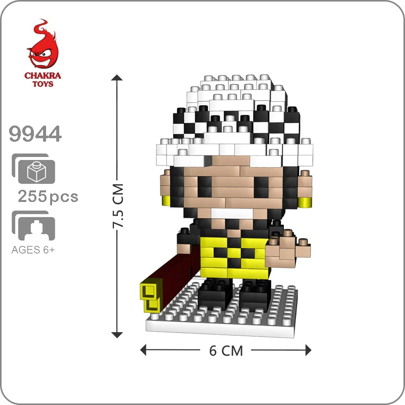 

CHAKRA 9944 Anime One Piece Trafalgar D Law Pirate 3D Model DIY Small Blocks Brick Diamond Mini Building Toy for Children no Box