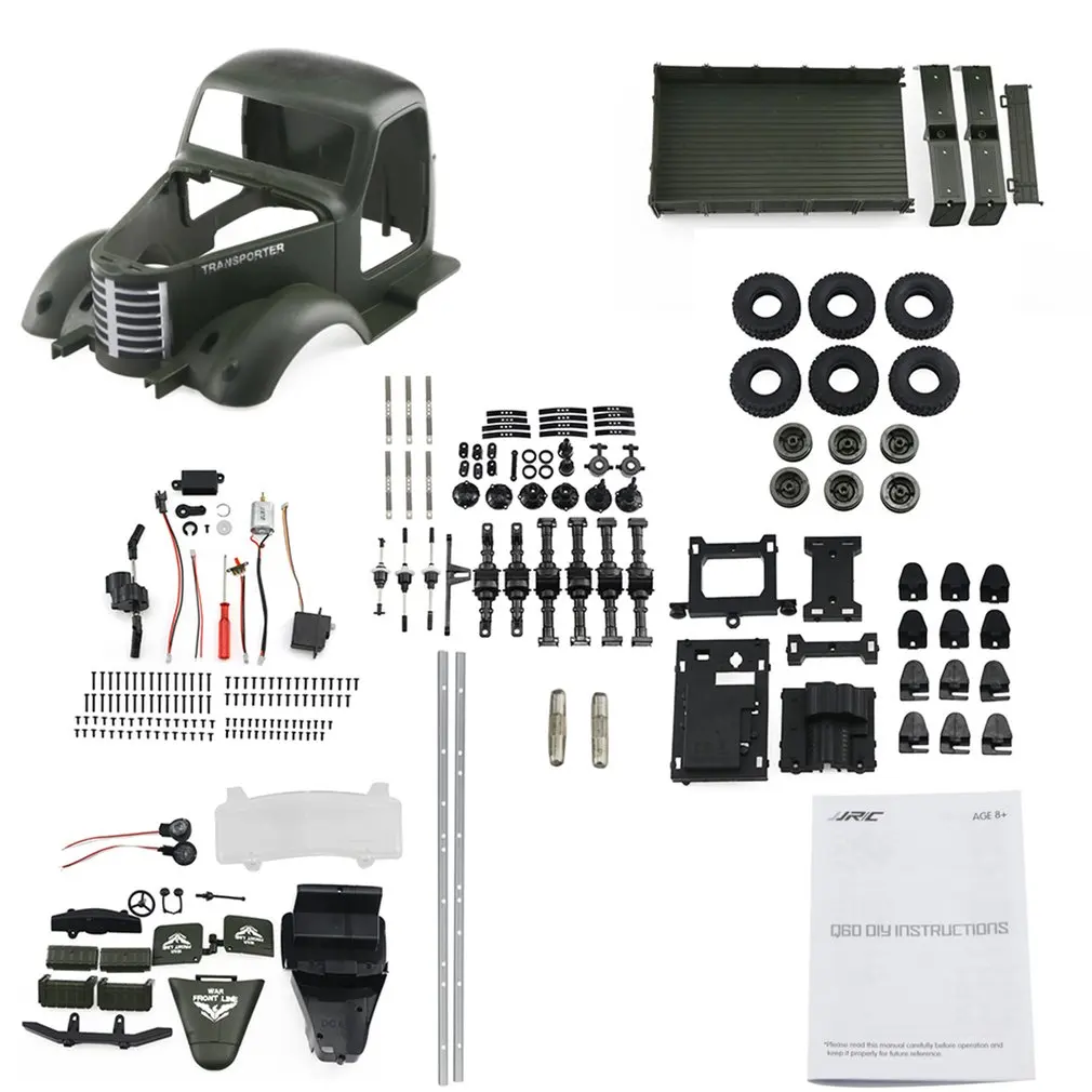 

JJR/C Q60 Transporter-1 Building Block Simulated Assembly Military Truck DIY RC Car Model KIT For Children Gifts