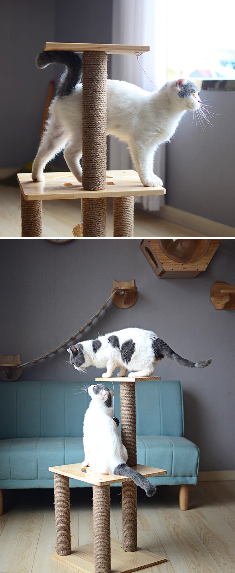Большой кот 3 Слои восхождение дерево башня кошка мебель для кондоминиума царапин пост доска котята дом прыжки игрушки для домашних животных центром, HW036