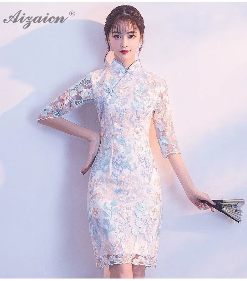 Flor Cheongsam Китай модерана тонкий Qi Pao mujeres chino tradicional vestido largo vestido de noche Vestidos de novia vestido