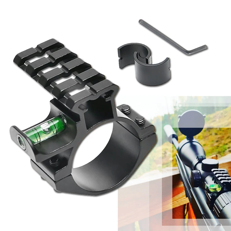 Tactical 25.4/30mm Barrel Ring Spirit Rifle Bubble Level Scope Mount fit 20mm 4 Slots Picatinny Weaver Rail for Hunting HT2-0049