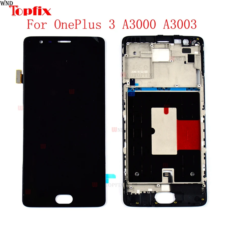 5.5Inch LCD For Oneplus 3T A3000 A3003 Tested LCD Display Touch Screen Digitizer Assembly With Frame Replacement For OnePlus 3 (2)