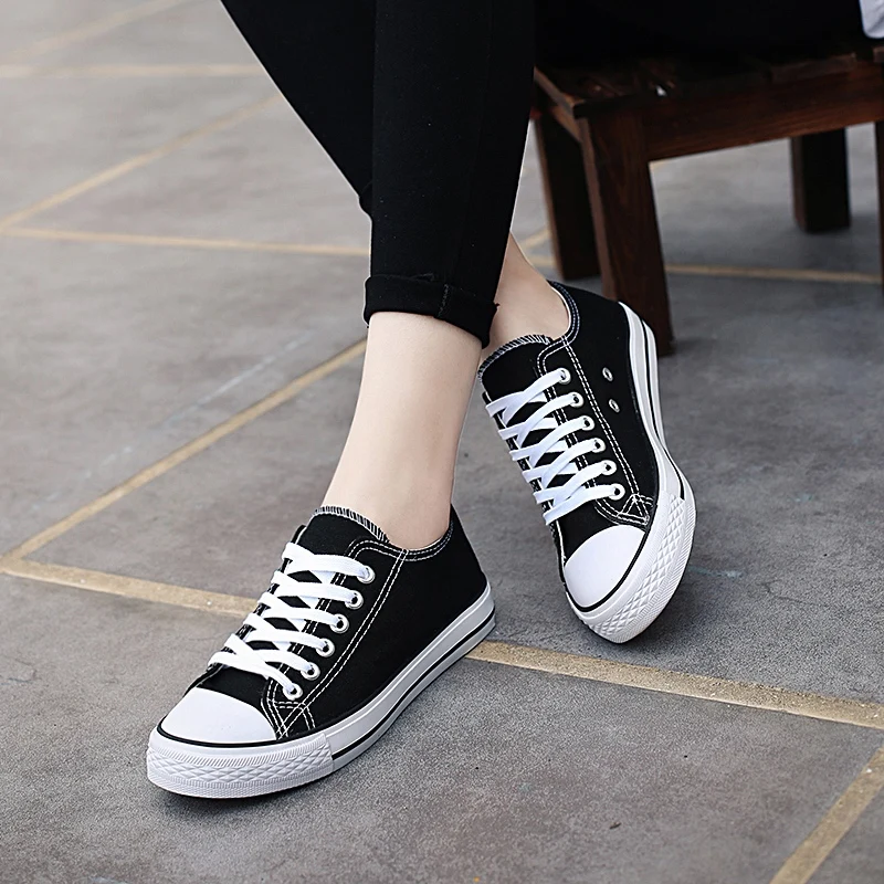 GUDERIAN New 2019 Spring Summer Canvas Shoes Men Low Top Black Red White Shoes Men Flat Fashion Casual Couple Shoes Footwear