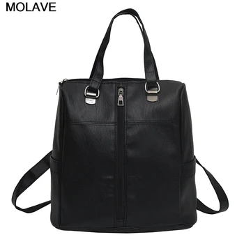 

MOLAVE Backpack Fashion Women Zipper Square BackPacks Ladies Soild Color Backpack High Quality Outdoor Leather mochilas 3JUNE24