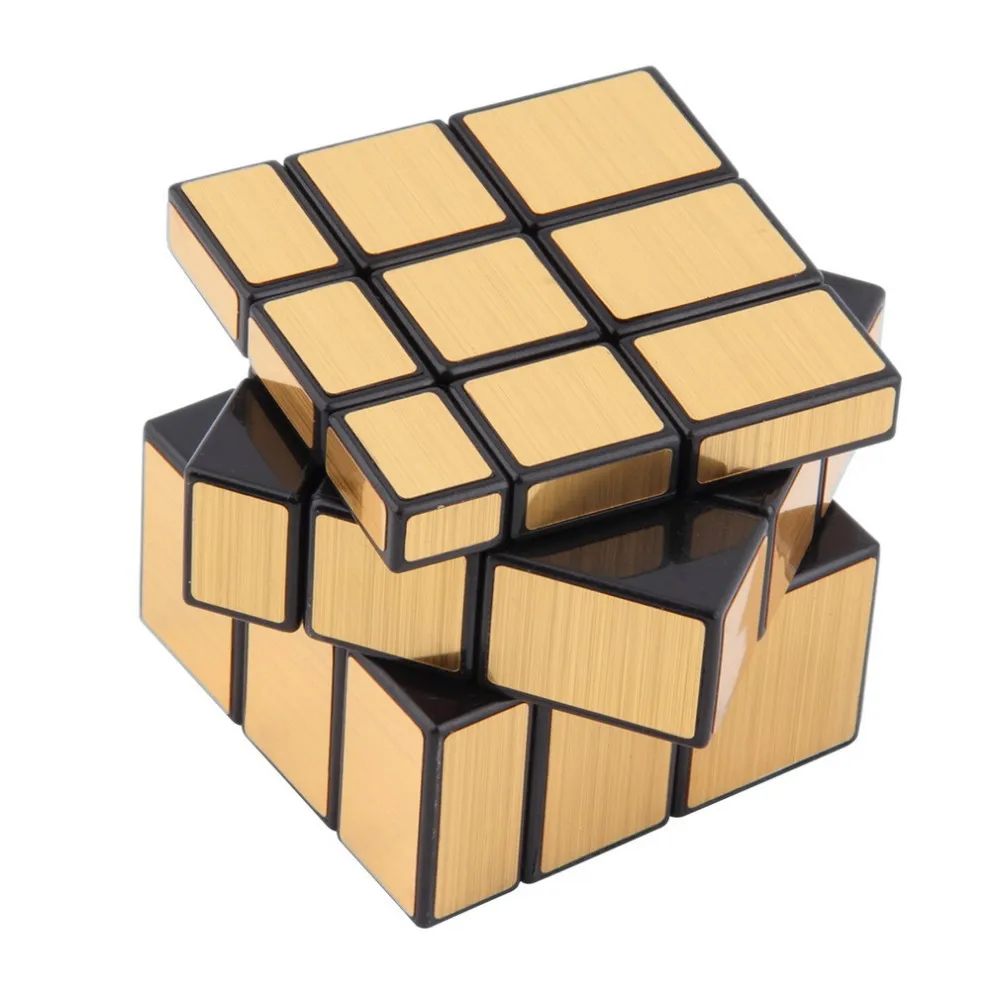 3x3x3 магический зеркальный куб профессиональный скоростной крутящийся обучающий и обучающий для детей Волшебный куб игрушки - Цвет: gold
