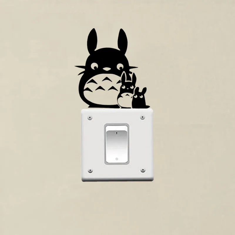 

% 3D Cartoon Anime Totoro Mom And Totoro Baby Switch Sticker Vinyl Switch home Decor Living Room Wall Decal Art Poster Wallpaper
