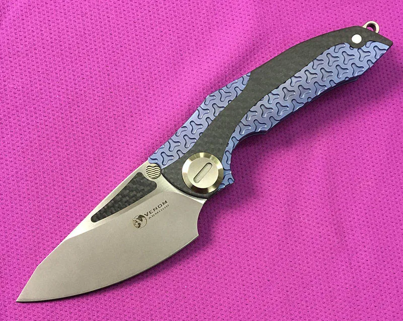 VENOM Броня складной нож для ежедневного использования, M390 лезвие titanium CF Флиппер открытый кемпинг охотничьи ножи выживания карман кухонный Фруктовый нож для повседневного использования, инструмент - Цвет: A1