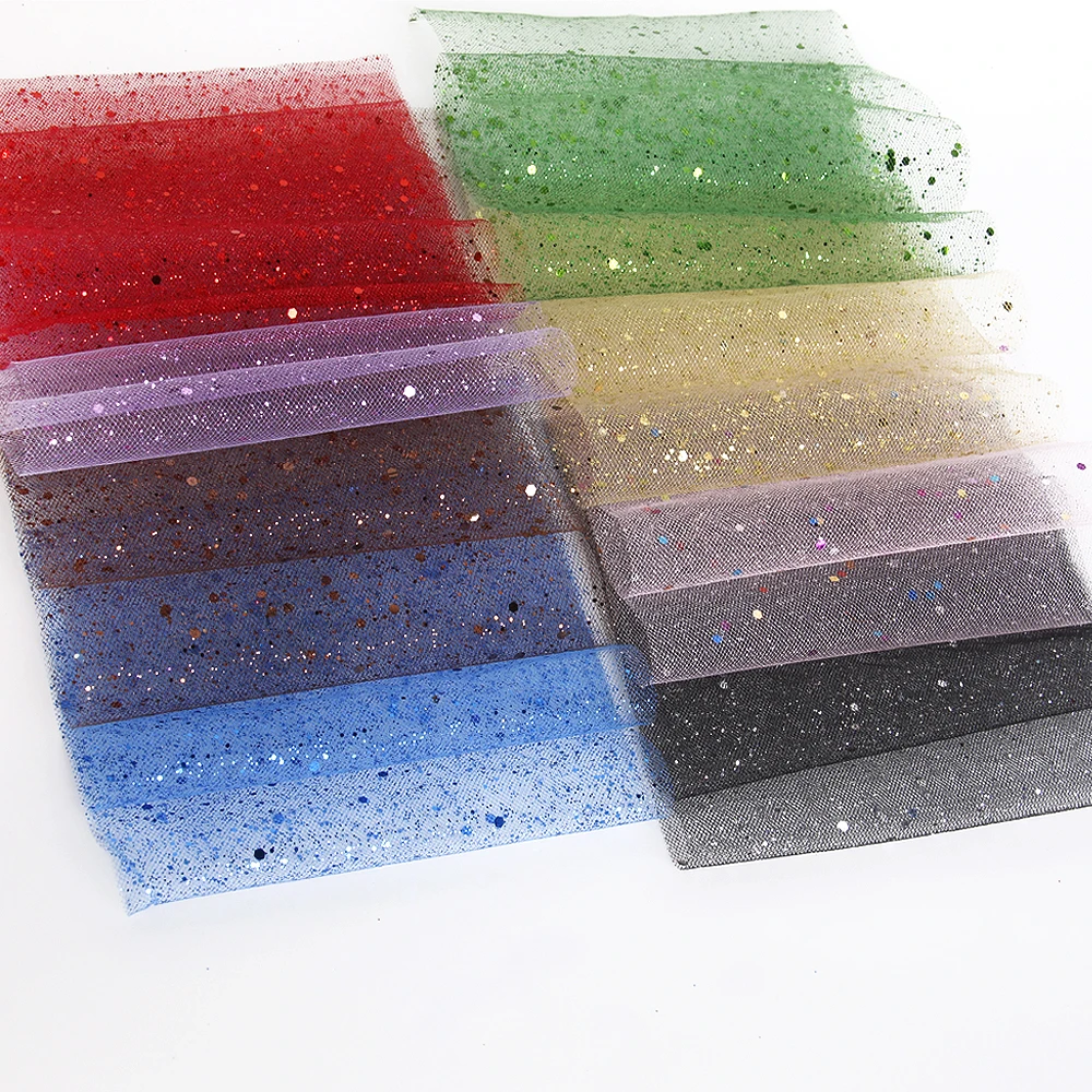 

6" Glitter Tulle Mesh Roll DIY Lace Kids Tutu Skirt Apparel Knit Mesh Sewing Accessories,Wedding Birthday Decoration,100Y12579