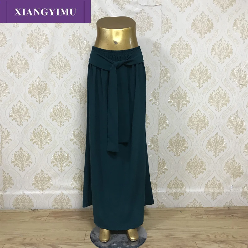 

023 New 2019 Autumn And Winter High Waisted Female Woven Solid Skirt