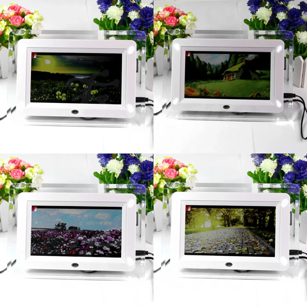 

Multi-functional 7 inch TFT-LCD desktop hd Digital Photo Frame Remote control Movies MP3 MP4 Player Music Alarm Clock 2 colors