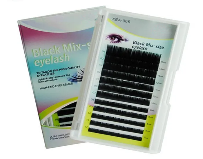 D curl single lash 2 trays 0.10 0.15 C/B/D Curl от 8 мм до 14 мм отдельные натуральный норки ресниц расширение ресницы по - Длина: D curl single lash