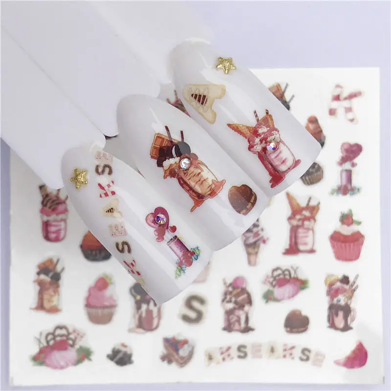 1 шт Мультяшные Фламинго/цветок/фрукты переводные наклейки для ногтей наклейки DIY модные обертывания Советы маникюрные инструменты - Цвет: YZW-A1428