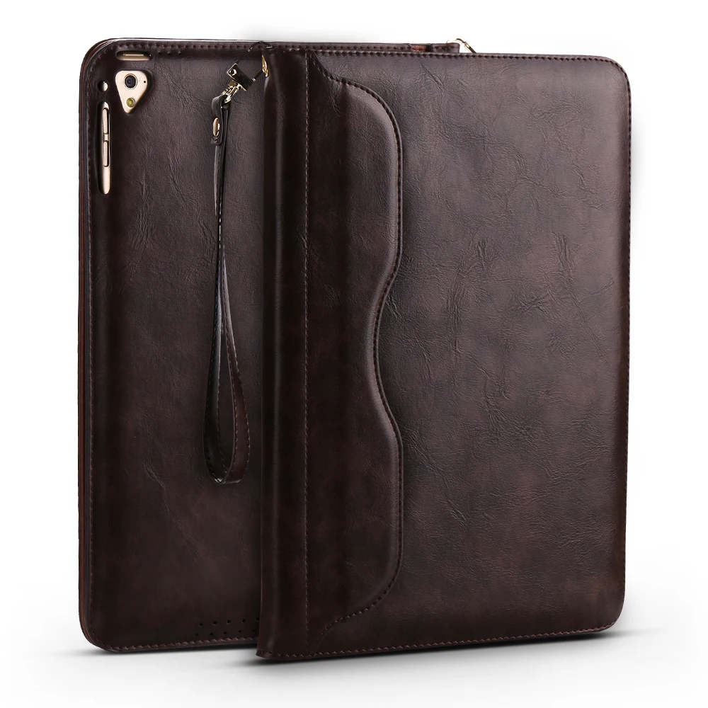 

Case for iPad pro 9.7 2016 portable slim leather stand case for iPad pro 9.7 A1673 A1674 A1675 full protection with handstrip