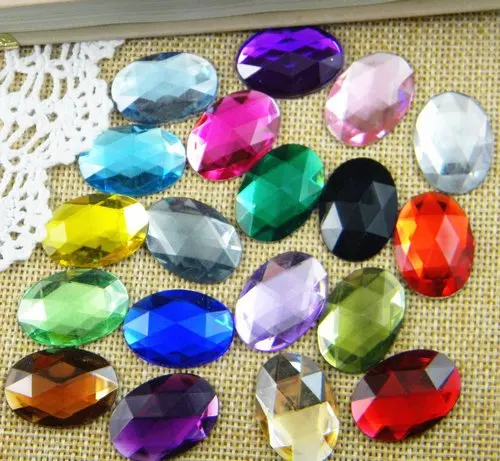 

2,000pcs/Bag 8*10mm Flat Back Oval Shape Acrylic Rhinestones,Acrylic Plastic 3D Nail Art / Garment /Jewelry Rhinestone