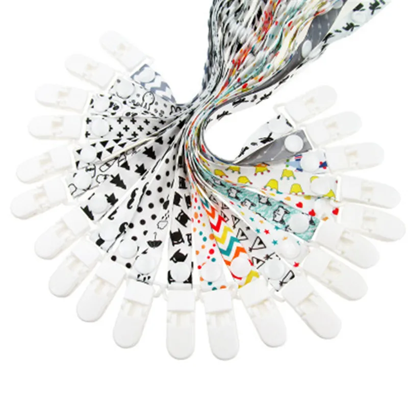 ideacherry 1Pc Baby Pacifier Chain Clip Holder 23 Styles Nursing Teethers Dummy Soother Nipples Polyester Anti-lost Leash Straps