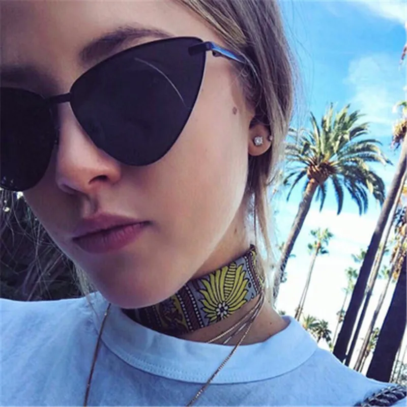 

Fashion Cheap Metal Frames Sun Glasses Women Cat Eye Sunglasses Personality Ocean Candy Film Female Sunglass Men Trends Eyewear