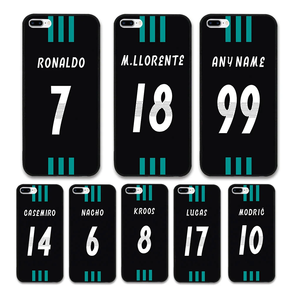 

European Football RONALDO MODRIC KROOS Jersey style Real Madrid Custom Names and Numbers case for iPhone 8 plus Phones cases