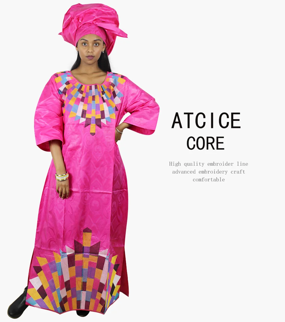 African Dresses For Women Fashion Design New African Bazin Riche Embroidery Design Dress Long Dress LA117 african pants