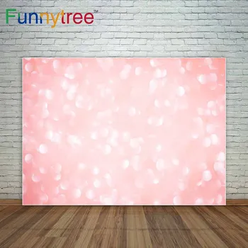 

Funnytree pastel Pink shiny backdrop with glitter petals dots background for new born baby decoration photocall for photography