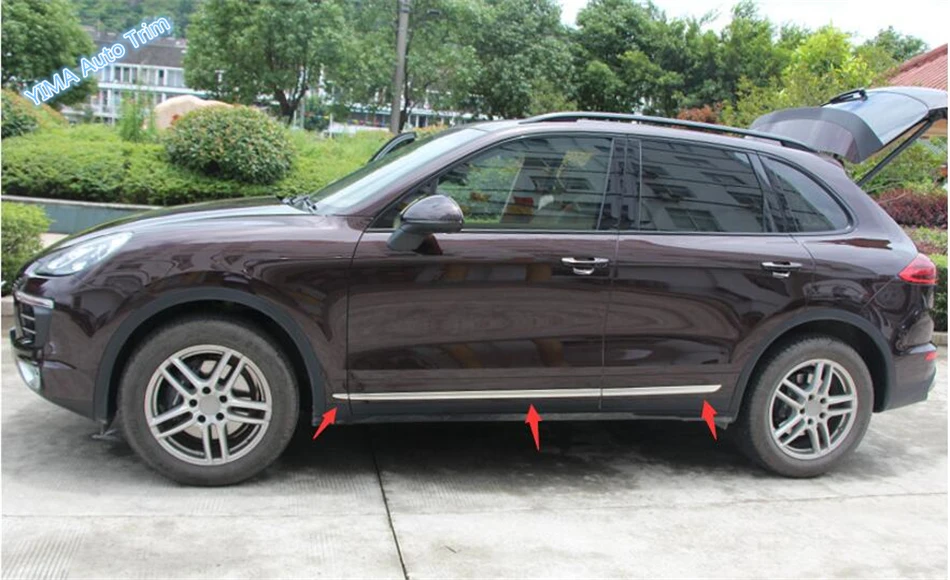 Exterior Outside Door Body Molding Protector Lid Cover Kit Trim A Set For Porsche Cayenne 2015 2016 2017 stainless steel body side door molding protector cover trim for porsche cayenne 2015 2016 2017