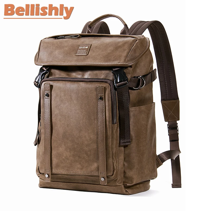 

Bellishly New fashion men backpack vintage Leisure bagpack Male Top quality school bag men's travel large capacity laptop bags