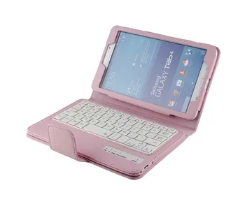 

Removable Wireless Bluetooth Russian/Hebrew/Spanish Keyboard Stand PU Leather Case For Samsung GALAXY Tab 4 8.0 T330 T331 T335