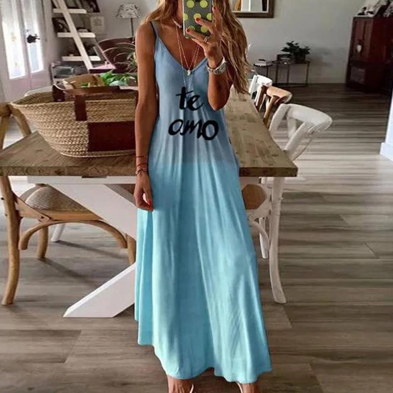 Lipswag 3XL осеннее лоскутное платье с принтом и длинным рукавом для вечеринок женское сексуальное пляжное платье с v-образным вырезом элегантное платье размера плюс макси Vestidos - Цвет: Letter Blue