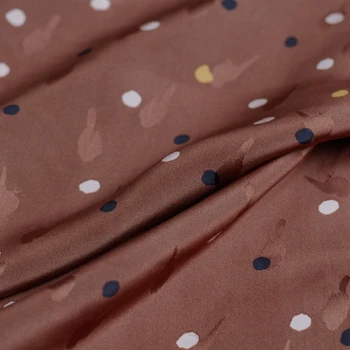

heavy jacquard silk caramel colored spots spring and autumn dress high-end clothing fabrics