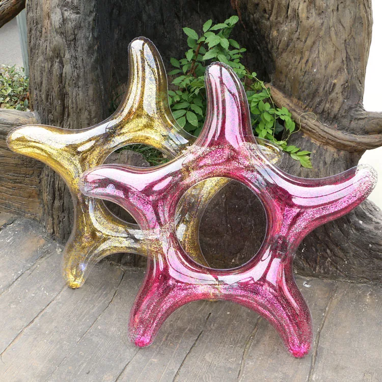 diameter 1.2m aqua park transparent swimming ring pool inflatable party toys sea fish starfish air tube (1)