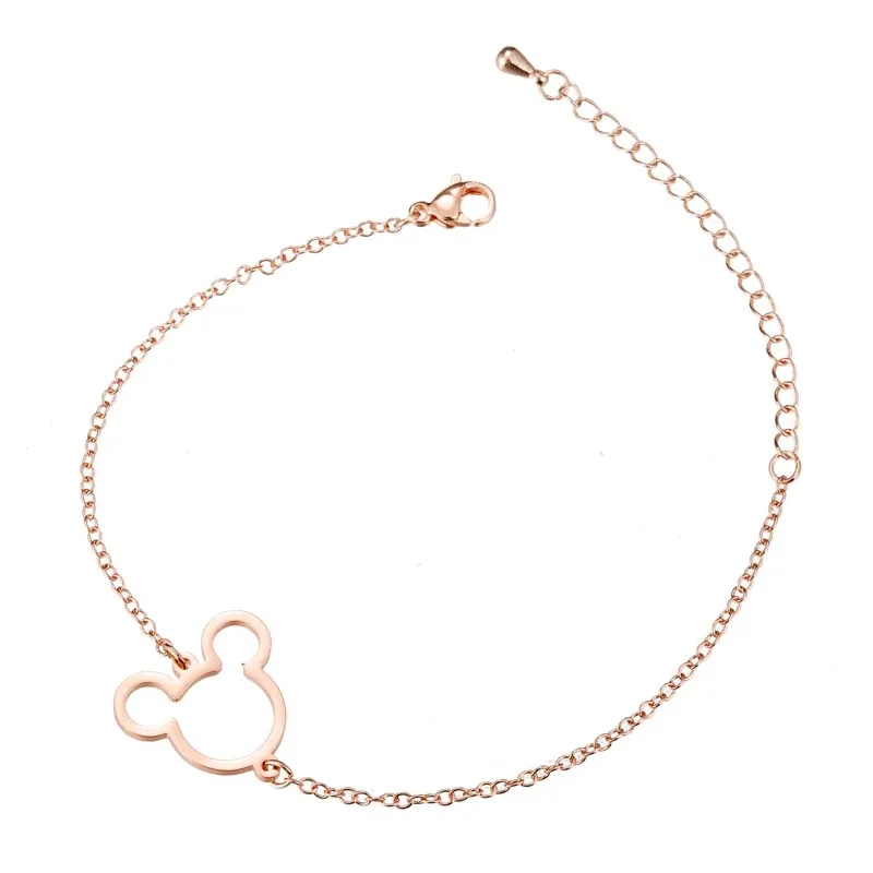 Yiustar Mickey Head Bracelets Cartoon Mouse Bracelets Women Cute Stainless Steel Couple Bracelet for Girls moda mujer 2019 Gifts