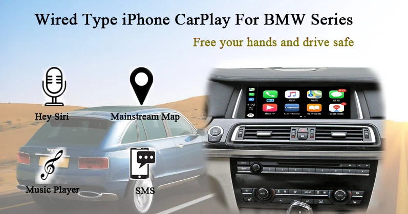 CarPlay интегрирует ваш iPhone с вашим автомобилем для BMW F06 F12 F13/Приборная панель автомобиля интерфейсы Apple CarPlay