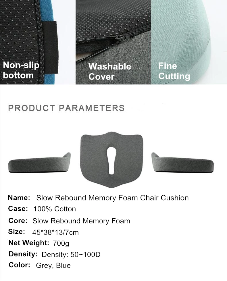 Coccyx Memory Foam Chair Orthopedic Pillow Office Seat Pad Hemorrhoid Treat Car Seat Big Cushion Almohada-i (17)