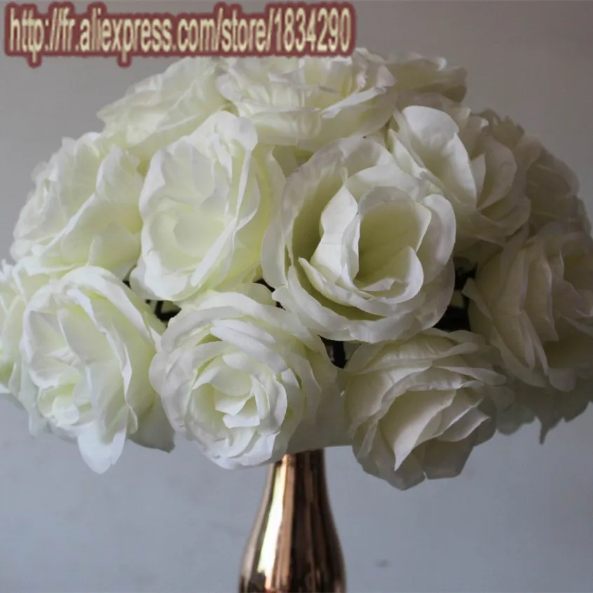 New 25cm Ivory 10pcs/lot Artificial silk rose flowers kissing ball