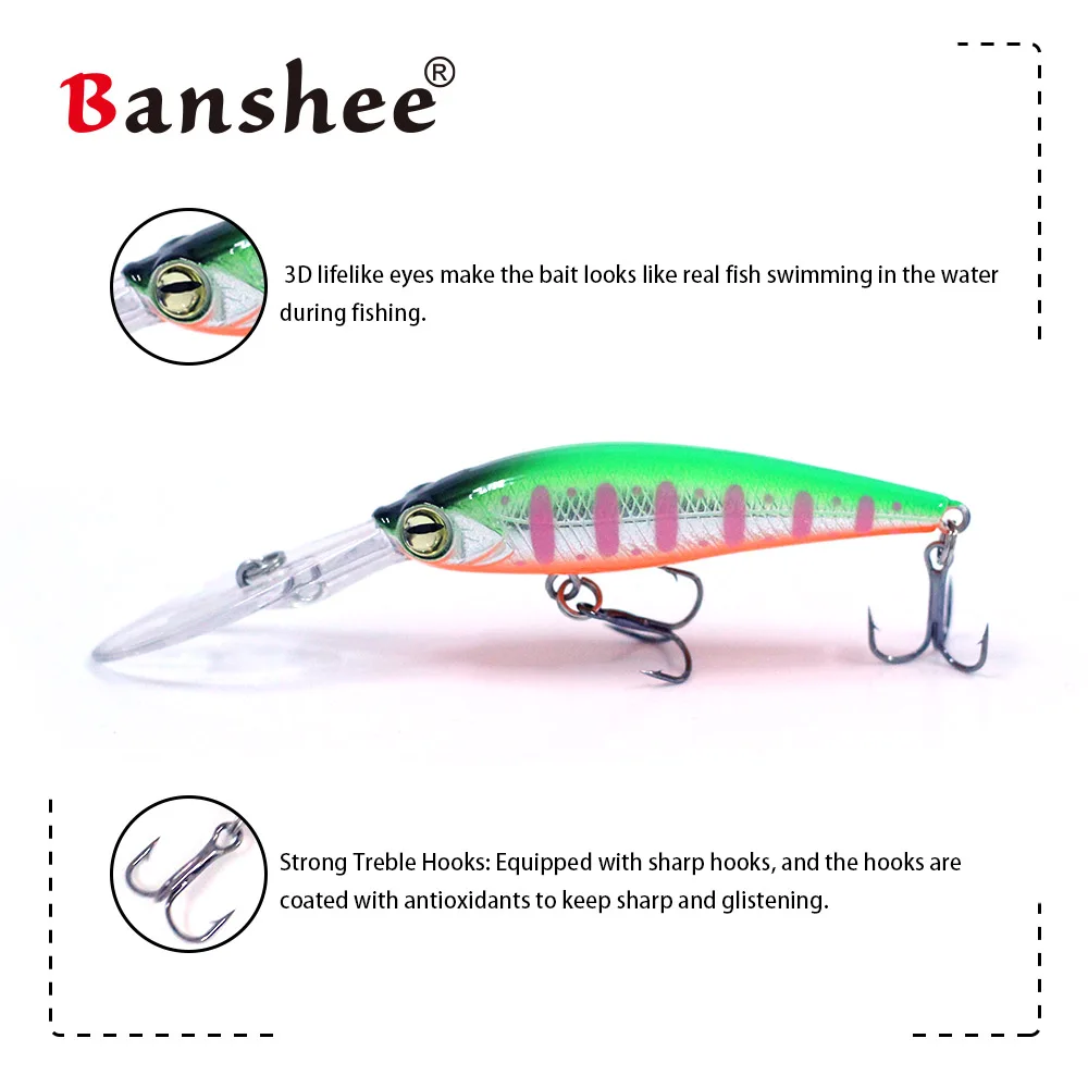 Banshee WF01 Джеркбейт 60 мм/6 г воблеры для ловли щуки yo zuri Лидер продаж в виде гольяна