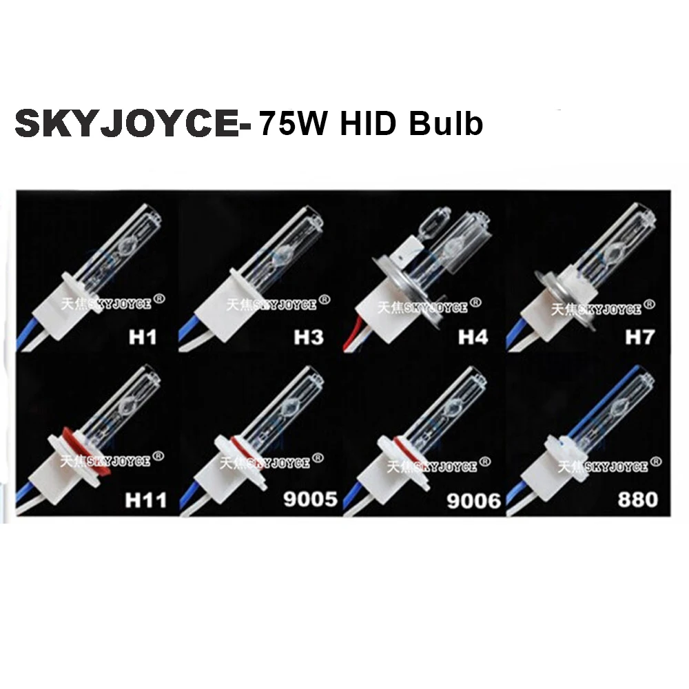 Ксеноновая лампа SKYJOYCE 75 Вт 12 В D2H hid 4300K 5000K 6000K 8000K D2S ксеноновая с проводами для